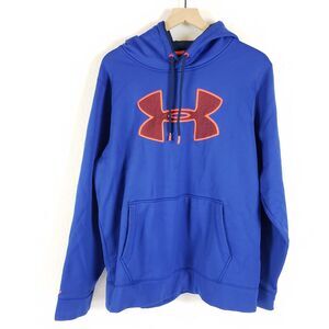 Under Armour UA Storm Hoodie Men SIZE L Blue Hooded Pullover Training Gym FLAWS
